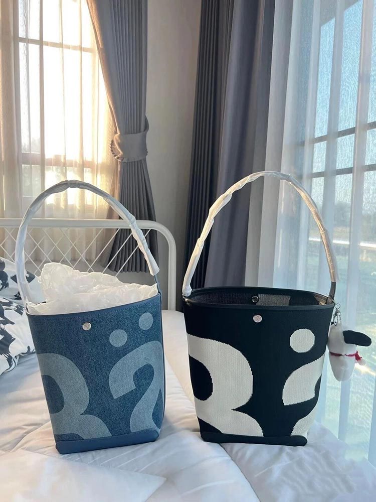 thai-trendy-large-capacity-letter-flyknit-bucket-bag-2024-new-washed-denim-bag-versatile-underarm-shoulder-bag