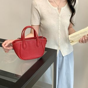 MBH Top Grain Leather Mini Wing Bag Japanese Minimalist Handbag Crossbody with Strap