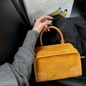 MBH Women's Matte Leather Small Square Boston Bag Commuter Briefcase Large Capacity Shoulder Handbag