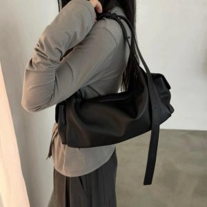 MBH Korean Dongdaemun Hobo Bag 2026 New Casual Relaxed Style Premium Leather Shoulder Bag