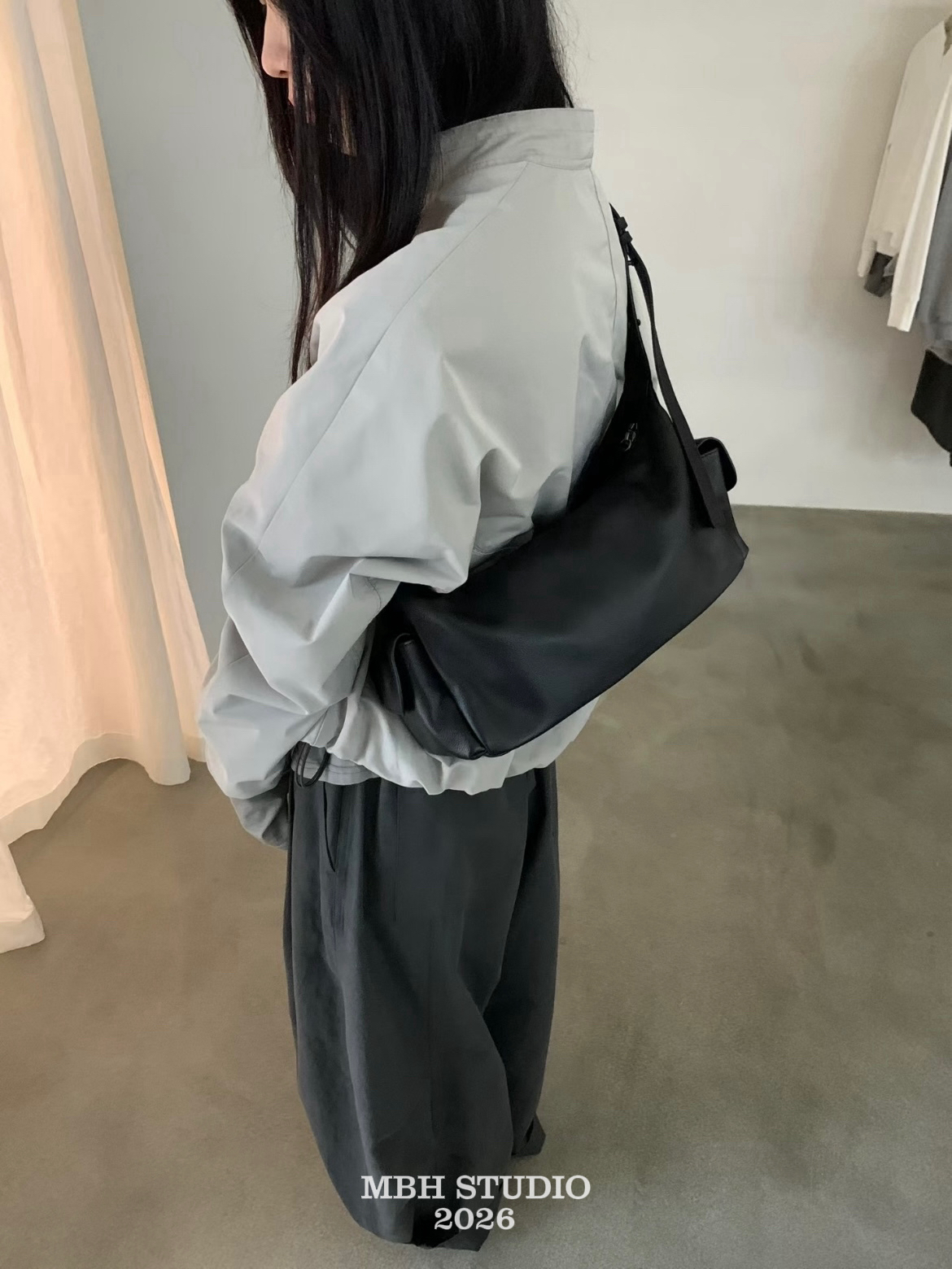 MBH Korean Dongdaemun Hobo Bag 2026 New Casual Relaxed Style Premium Leather Shoulder Bag - Image 2